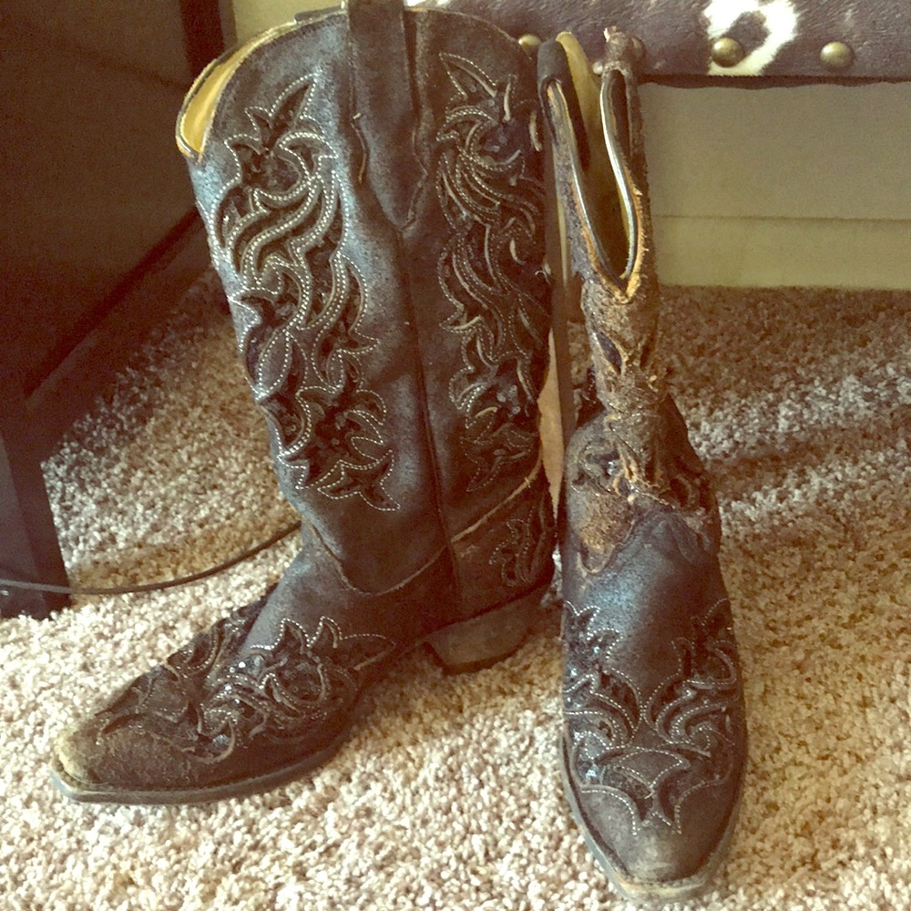 Corral Pointed Toe Sequin Boots